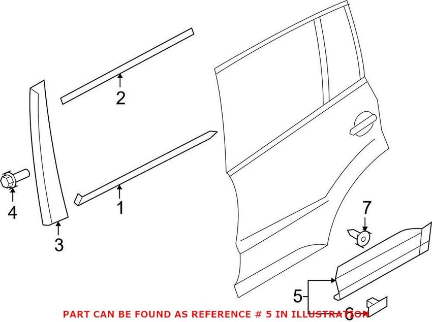 Side Skirt - Rear Driver Side (Satin Black)